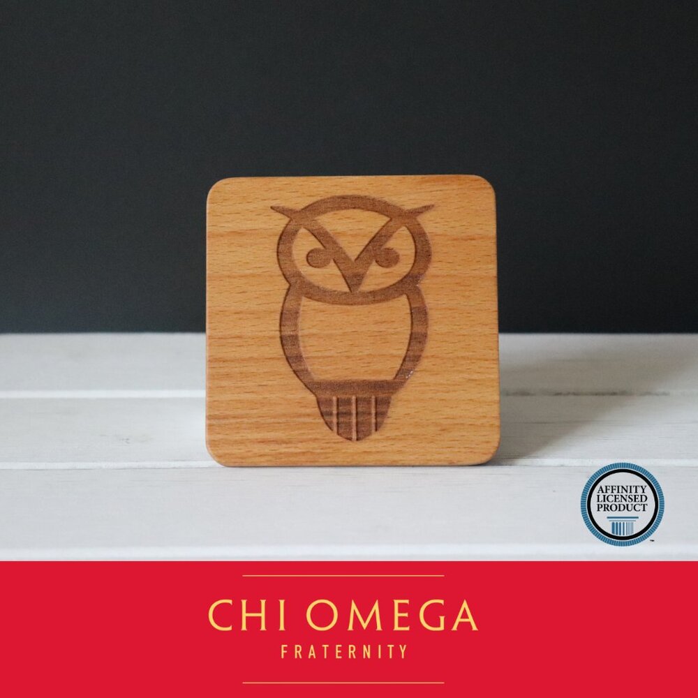 Chi Omega Owl (Set of 4 Coasters)
